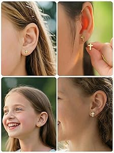 Hypoallergenic Cross Earrings for Women & Girl, Christian Religious Easter Gift Jewelry Gift with... | Amazon (US)