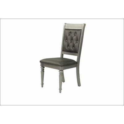 Luxury Silver Accent Tufted Upholstered Dining Side Chairs Set of 2, Perfect for Elegant and Comfortable Seating | Wayfair North America