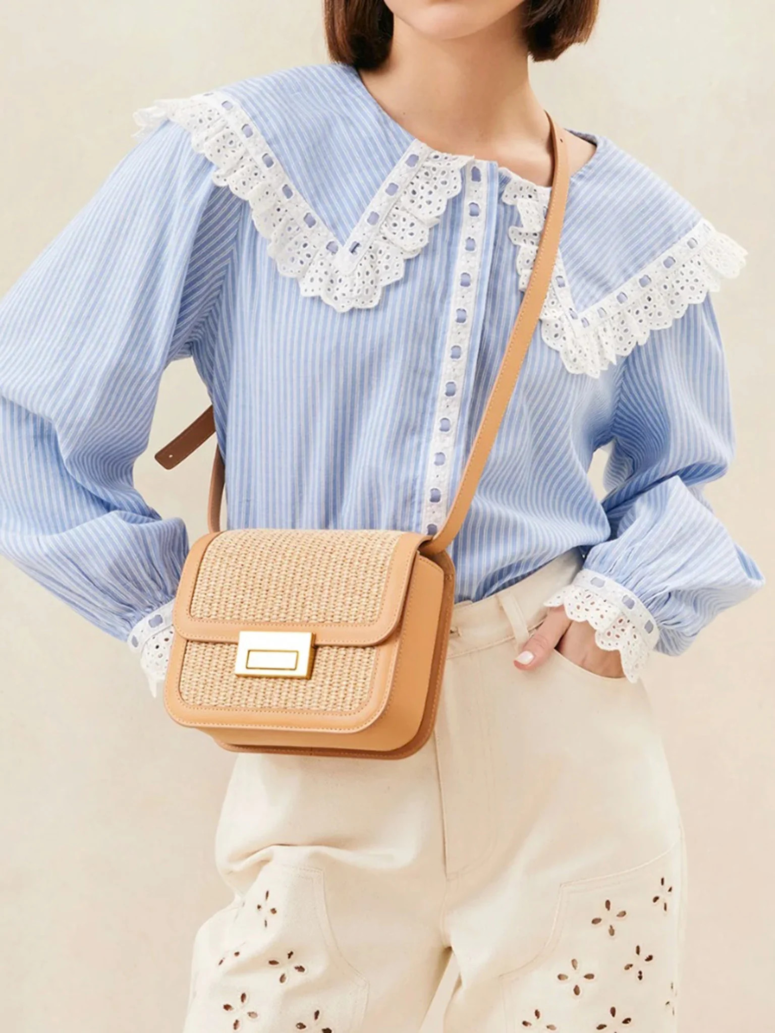 LOEFFLER RANDALL
                      
                     Desi Straw Crossbody Bag | Saint Bernard