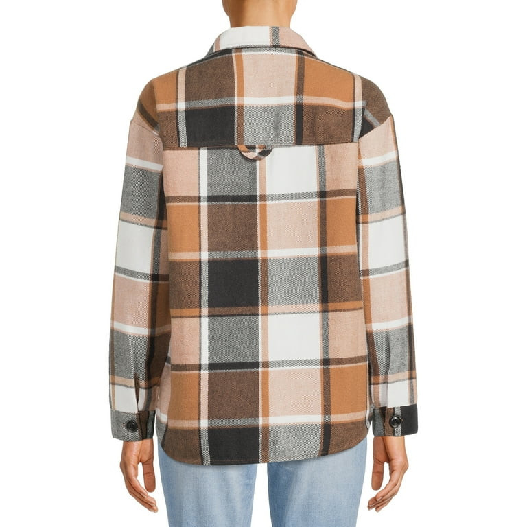 No Boundaries Junior's Plaid Shacket | Walmart (US)