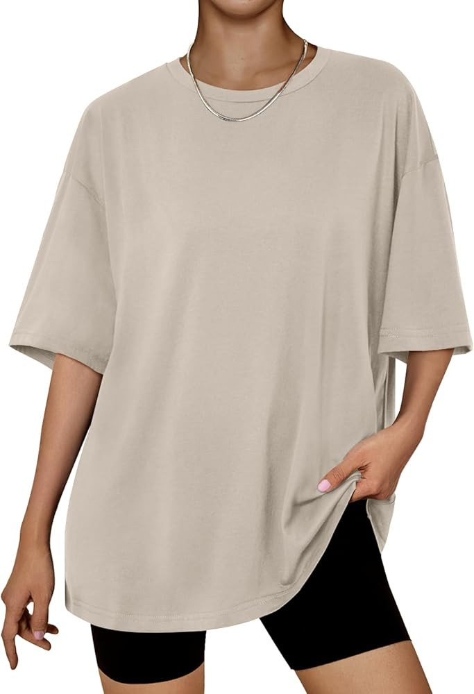 Trendy Queen Womens Oversized Summer T Shirts Business Casual Dressy Shorts Sleeves Tops Beach Va... | Amazon (US)