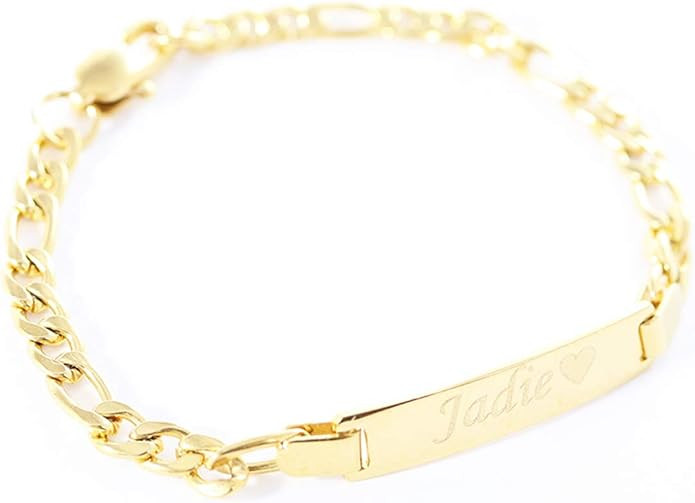 Tina&Co Personalized 14K Gold Plated Baby Name Bracelet Custom Bracelets for Kids Id Protection B... | Amazon (US)