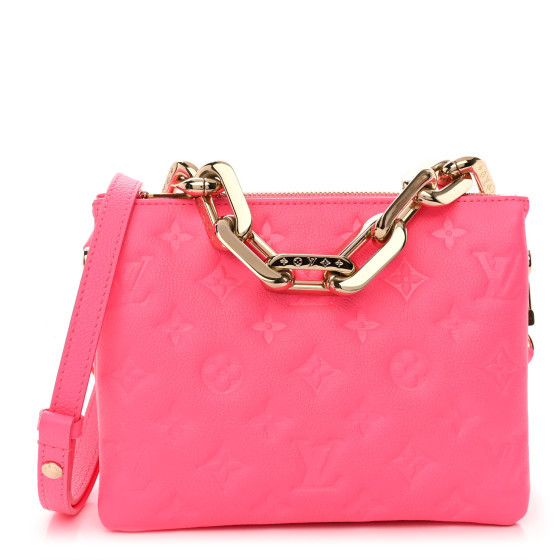 Calfskin Embossed Monogram Coussin BB Rose Fluo | FASHIONPHILE (US)