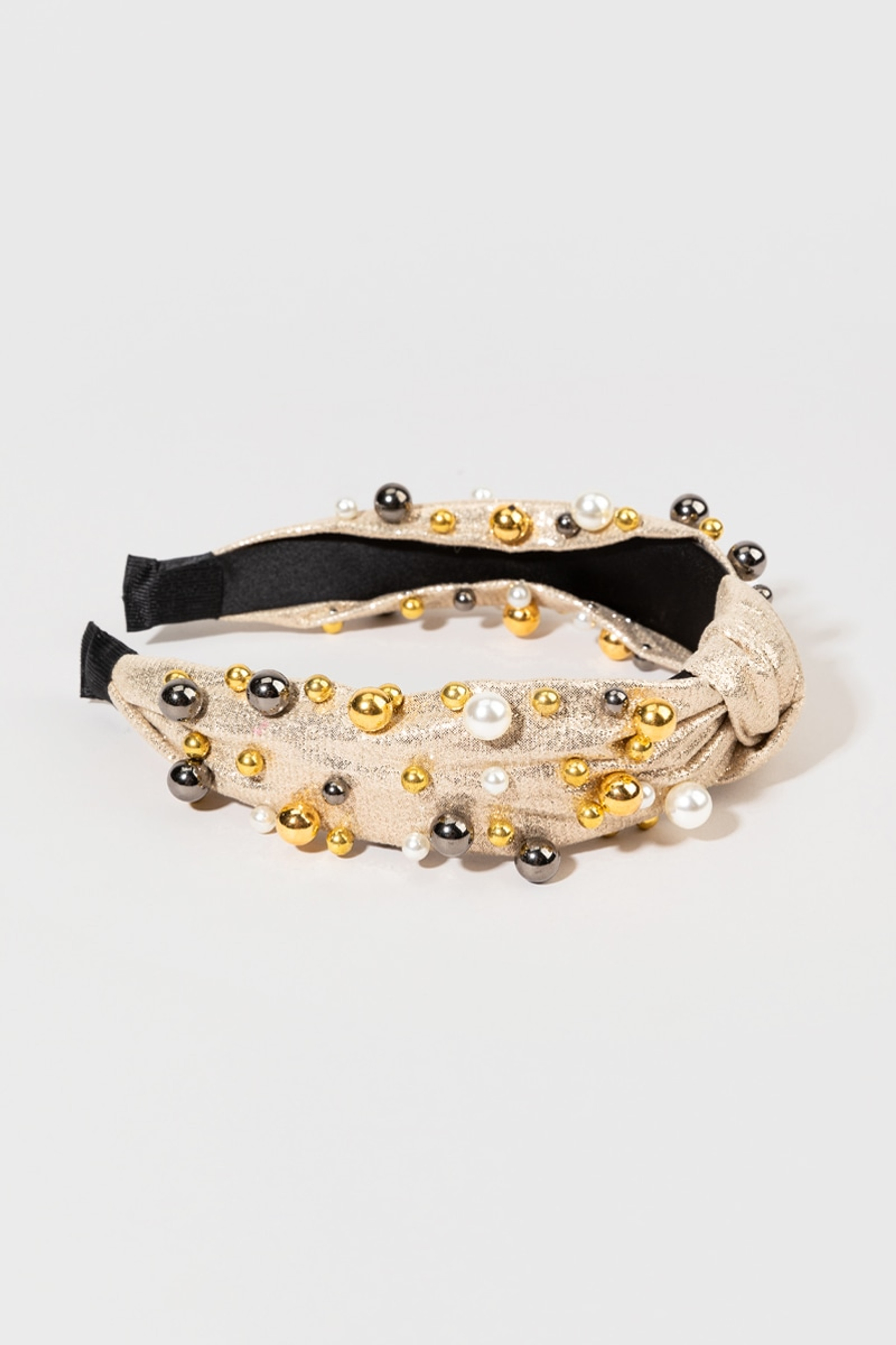 Kaitlynn Metallic Pearl Headband | Francesca's
