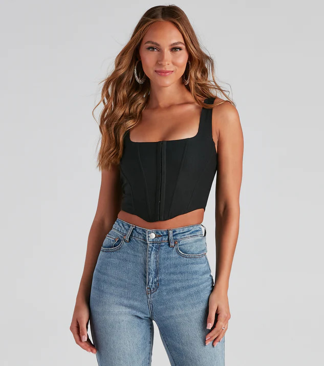 Hook and Eye Corset Crop Top | Windsor Stores