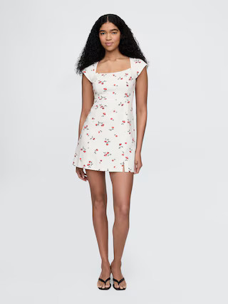 Linen-Blend Cap-Sleeve Mini Dress | Gap (US)