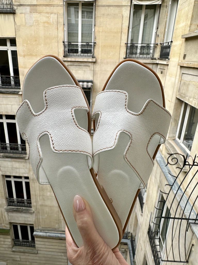 NEW!! France Sandal in White | Glitzy Bella