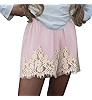 Satin Silk Shorts for Women Y2K Low Rise Lace Trim Micro Mini Shorts Cute Coquette Lounge Pajama ... | Amazon (US)