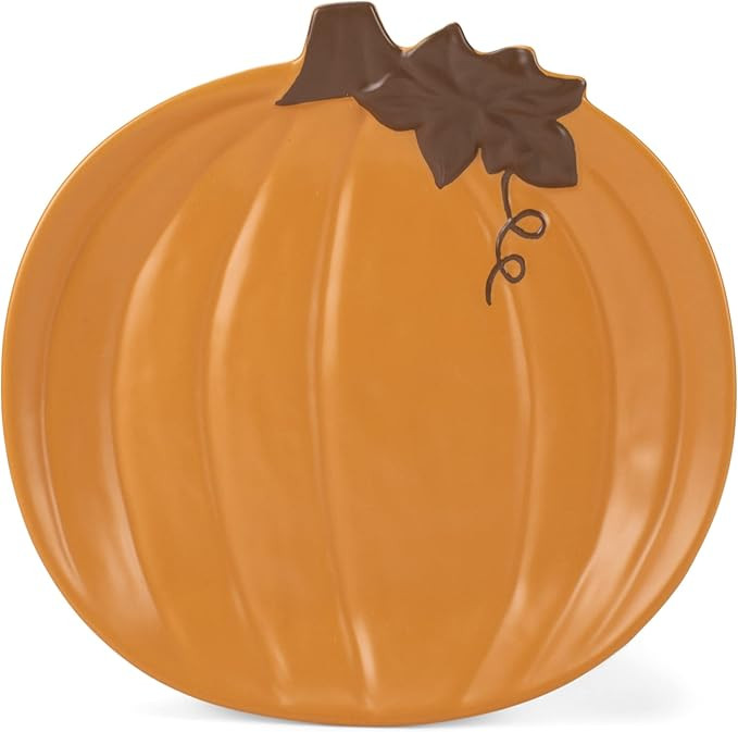 Nat & Jules Pumpkin Shaped 11 x 10.5 Inch Ceramic Large Serving Platter: Perfect for Thanksgiving... | Amazon (US)