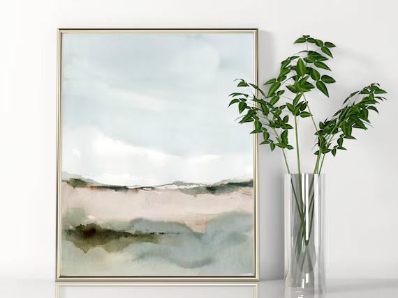 Watercolor Landscape Printable Wall Art Abstract Landscape Download DIY Print Watercolor Painting... | Etsy (US)