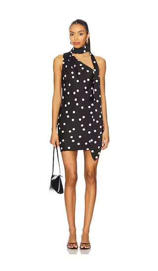 Gloss Scarf Mini Dress in Black & White Polka Dot | Revolve Clothing (Global)