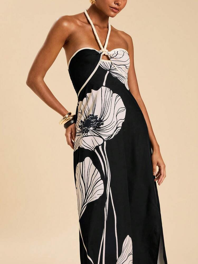 Travachic Elegant Casual Contrast Color Long Dress For Women,Summer Dresses For Women | SHEIN