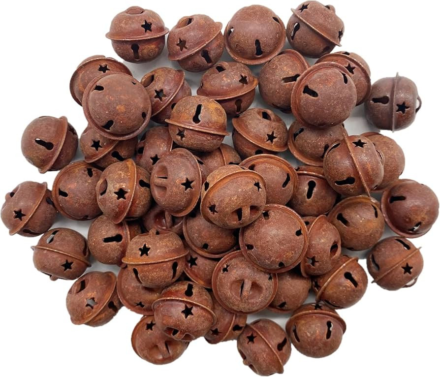 50PCS Christmas Rusty Tin Jingle Bells Country Primitive Farmhouse Rustic Metal Bells Sleigh for ... | Amazon (US)