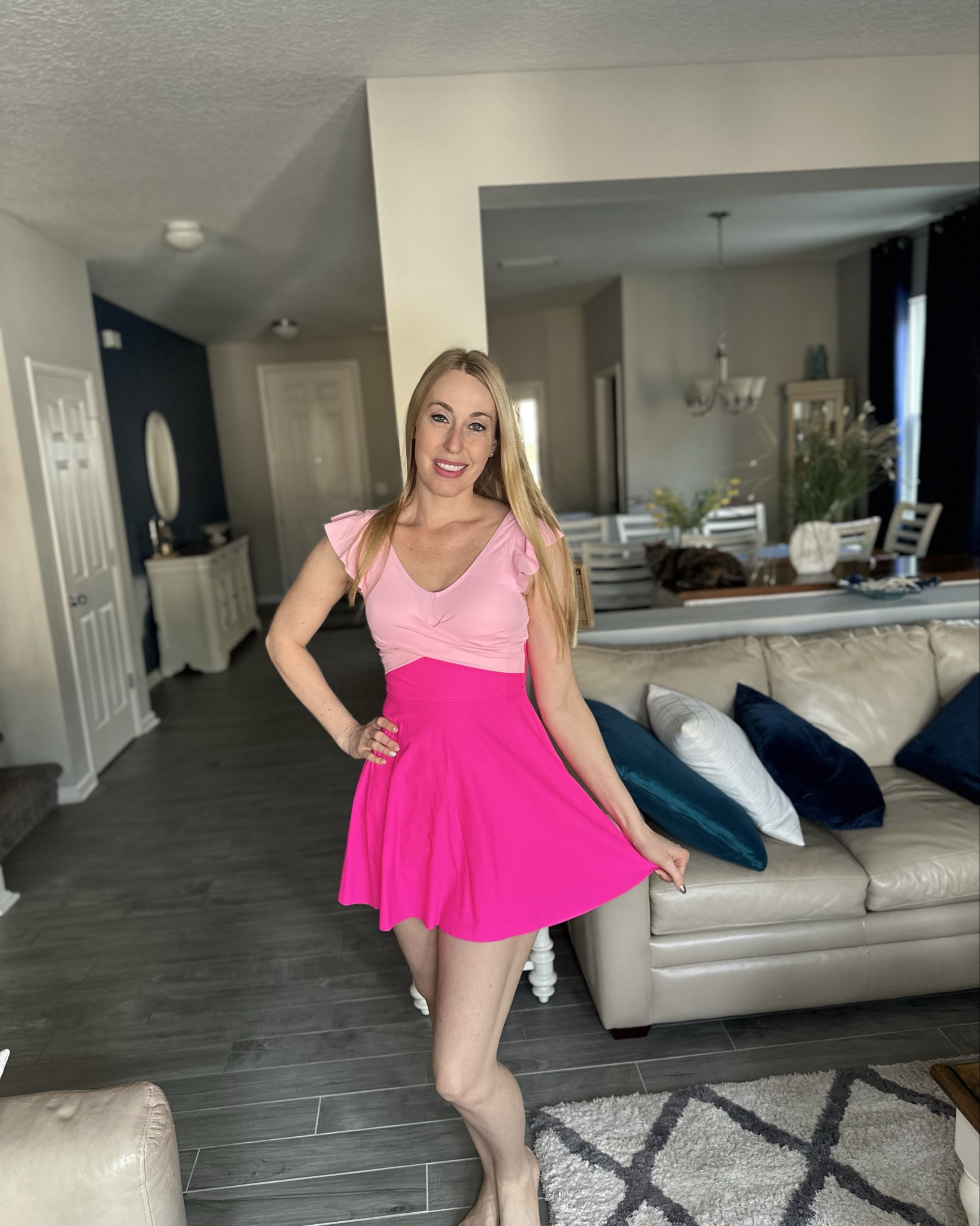 Pink color block swim dress 
💓 I love this swimsuit dress so much. It fits well, looks super cute and comes with shorts 
💓 wearing size small, fits true to size and I am 5’10”

#LTKFindsUnder50 #LTKSwim #LTKStyleTip
