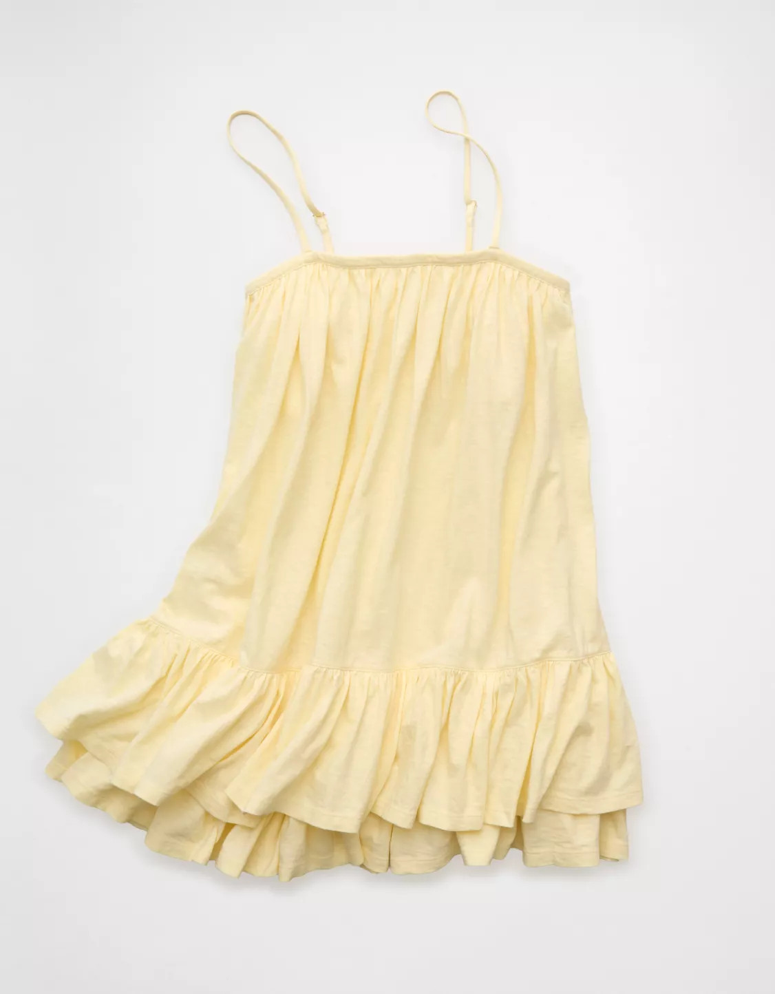 AE Sunchaser Knit Ruffled Mini Dress | American Eagle Outfitters (US & CA)