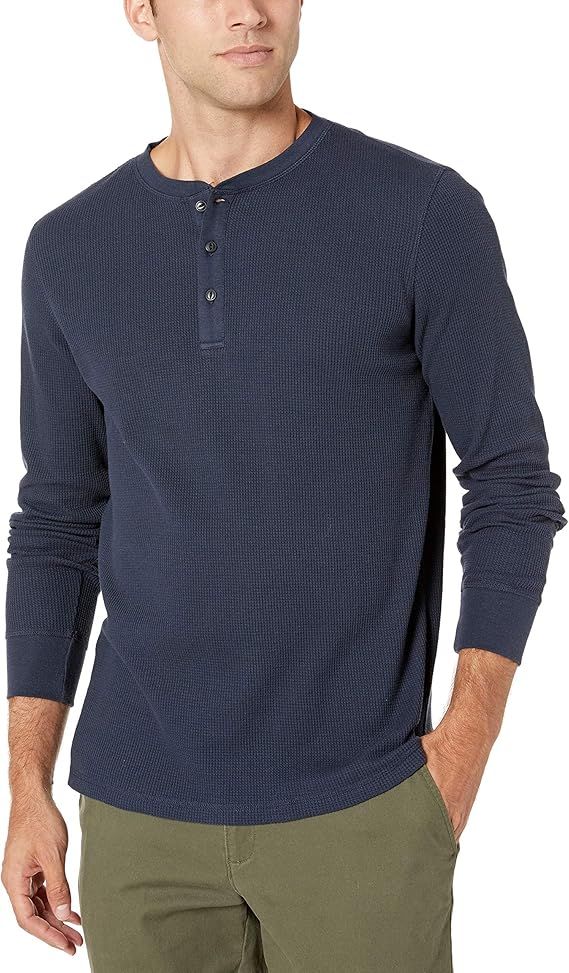 Amazon Essentials Men's Regular-Fit Long-Sleeve Waffle Henley Shirt | Amazon (US)