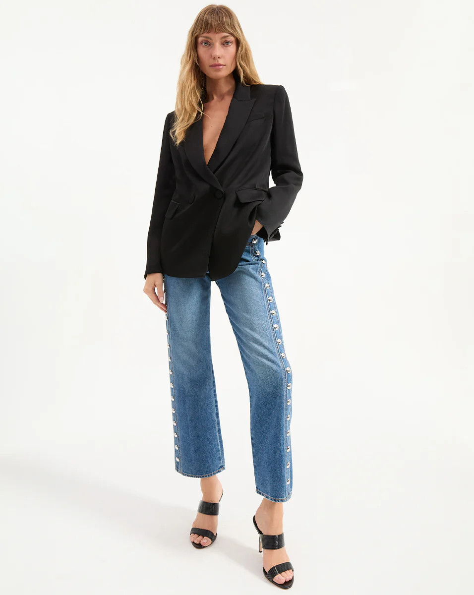Dylan Studded Straight-Leg Jean | Veronica Beard