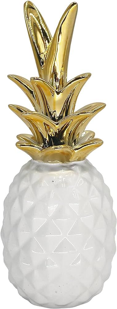 First of a Kind White & Gold Ceramic Pineapple Decorative Centerpiece Display Decor for Living Ro... | Amazon (US)