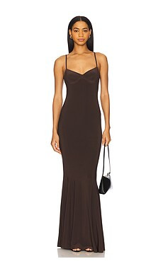 Norma Kamali Underwire Fishtail Gown in Chocolate from Revolve.com | Revolve Clothing (Global)