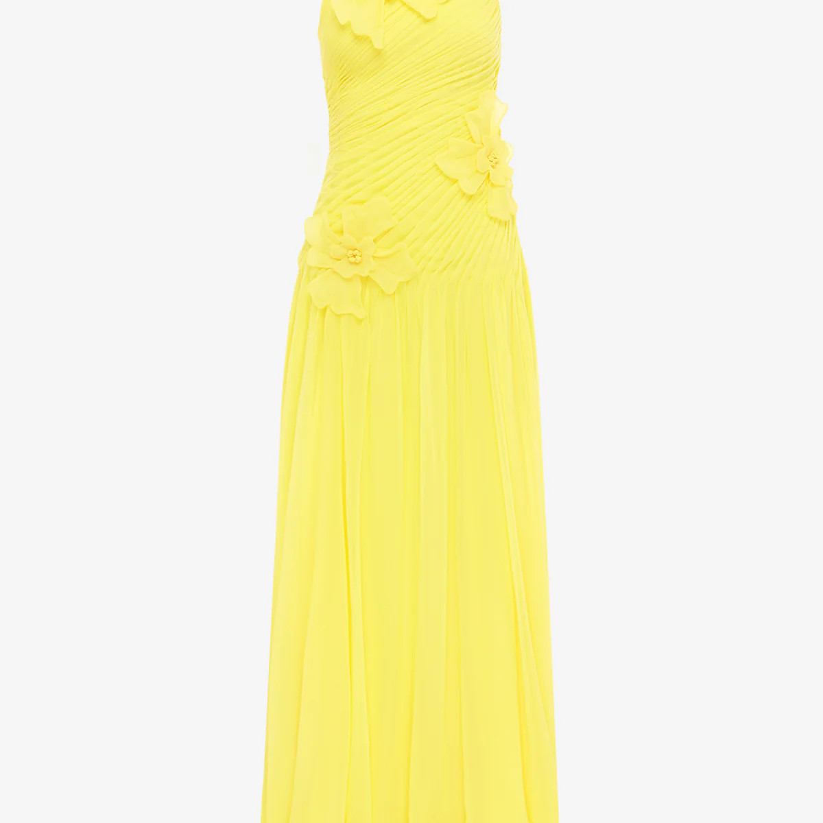 Amya Floral Appliqué Gown - Sunshine | LEO LIN US