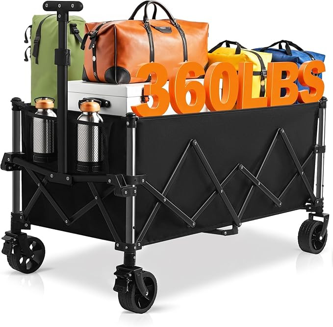 Favoyard Collapsible Wagon Carts Foldable 220L & 360LBS Portable Folding Wagons with All-Terrain ... | Amazon (US)