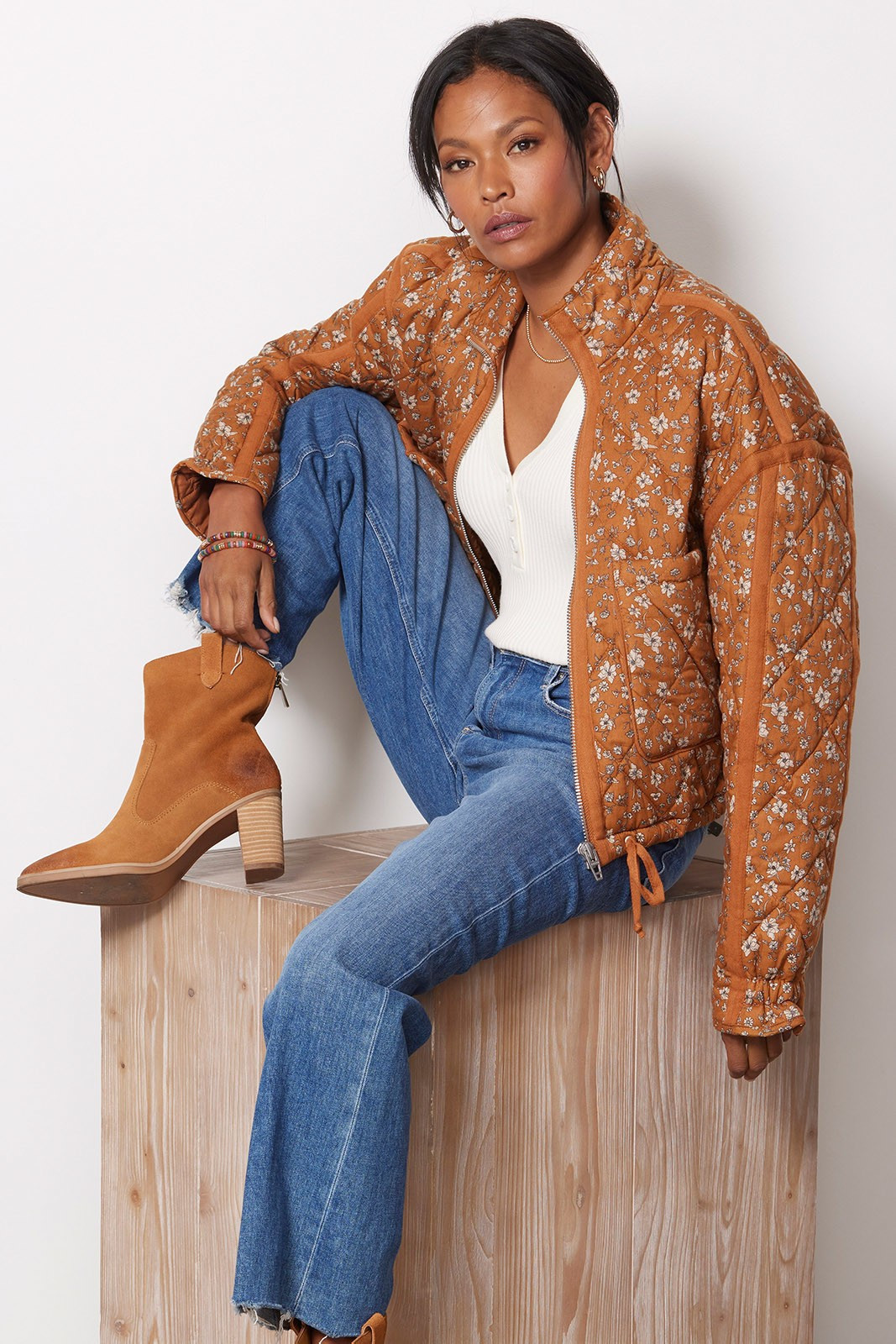 BLANKNYC Patch It Up Floral Bomber | EVEREVE | Evereve