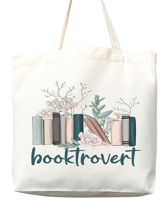 Book Lovers Tote Bag Reading Canvas Tote Shopper Gift for Bookworm, Teachers, Library Bag Reusabl... | Amazon (US)