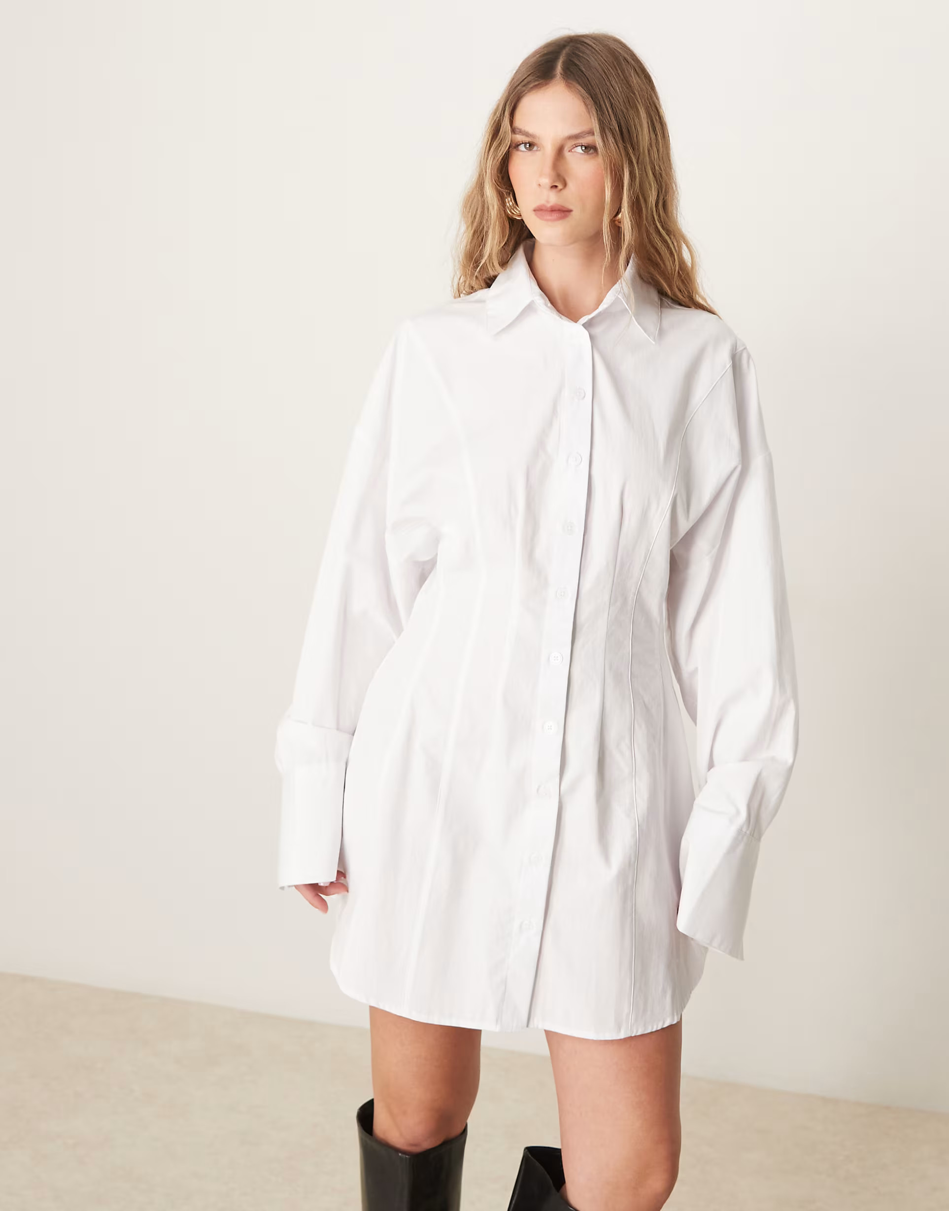 ASOS DESIGN poplin cinched waist mini shirt dress | ASOS | ASOS (Global)