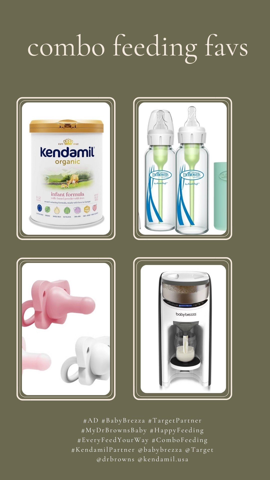 #AD These are my favorites for combo feeding!! | have high lipase, my baby won't drink my milk that was frozen... but she will combo feed!!  #BabyBrezza #TargetPartner #MyDrBrownsBaby #HappyFeeding #EveryFeedYourWay #ComboFeeding #KendamilPartner @babybrezza
@Target @drbrowns@kendamil.usa