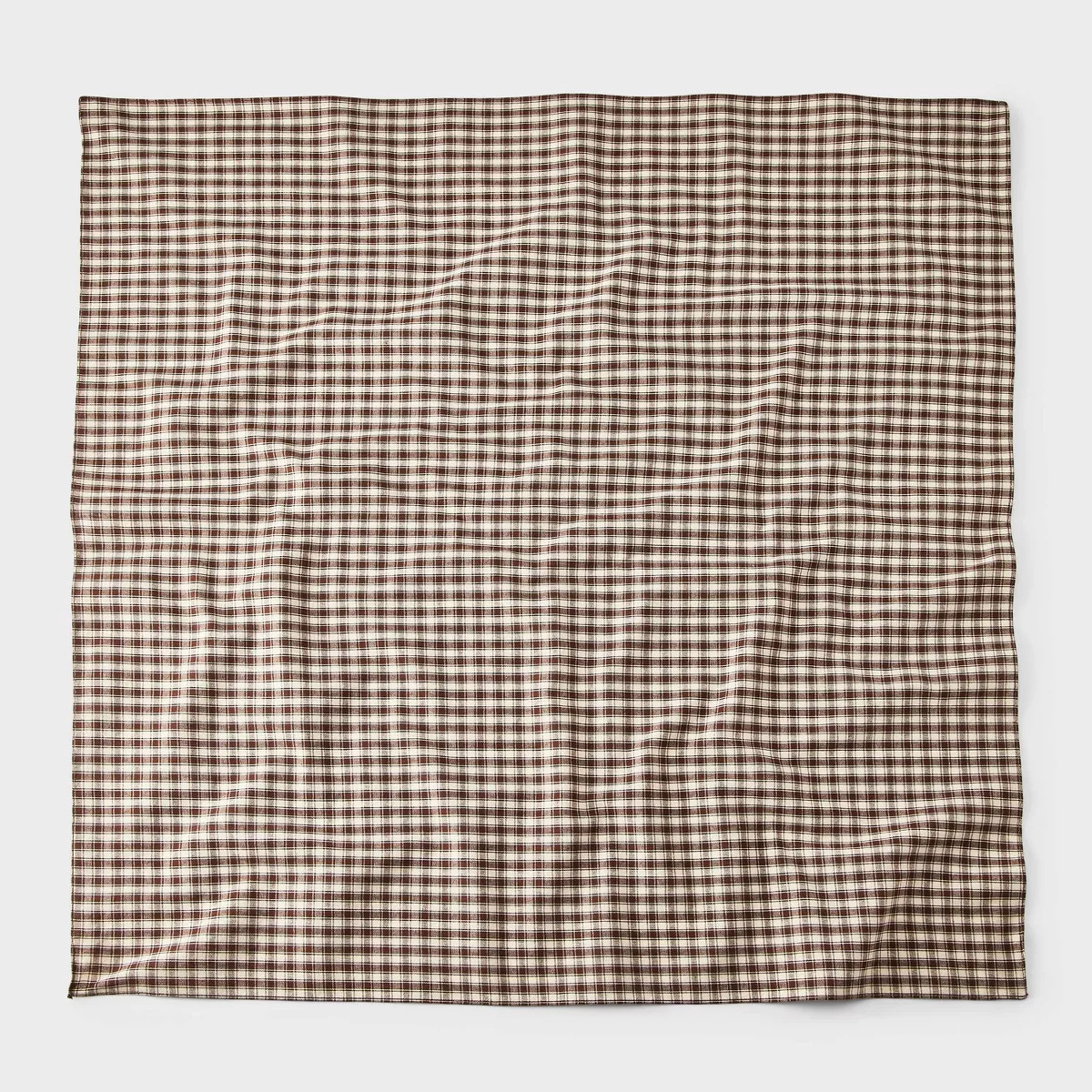Cotton Microcheck Plaid Print Square Scarf - Universal Thread\u2122 Brown | Target