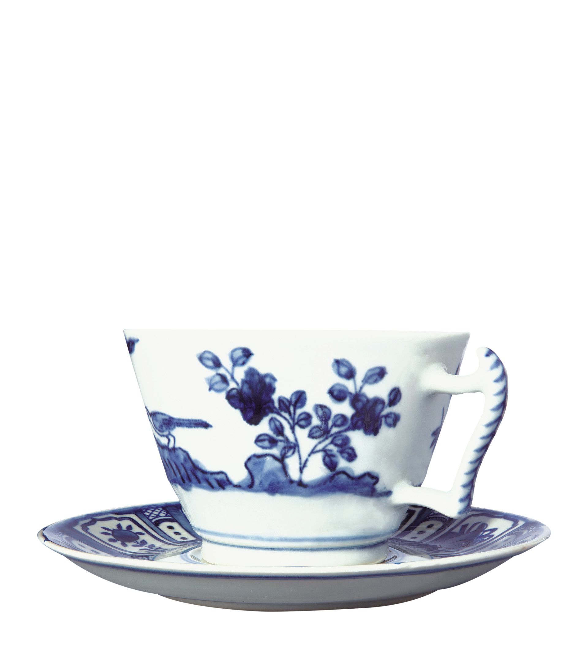 Kraak Breakfast Cup & Saucer - Blue/White | OKA US | OKA US