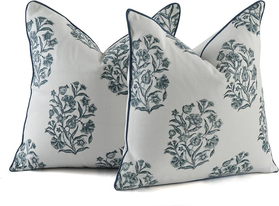 CPC Throw Pillow Covers for Couch, 18x18 Inch Decorative Couch Pillows for Living Room, 100% Cott... | Amazon (US)