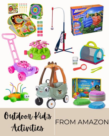 Outdoor kids activities, outdoor toys, toddler outdoor finds, fun things for kids, water toys, bubble machine, bug collector, car, stepping stones 

#LTKFamily #LTKFindsUnder50 #LTKKids