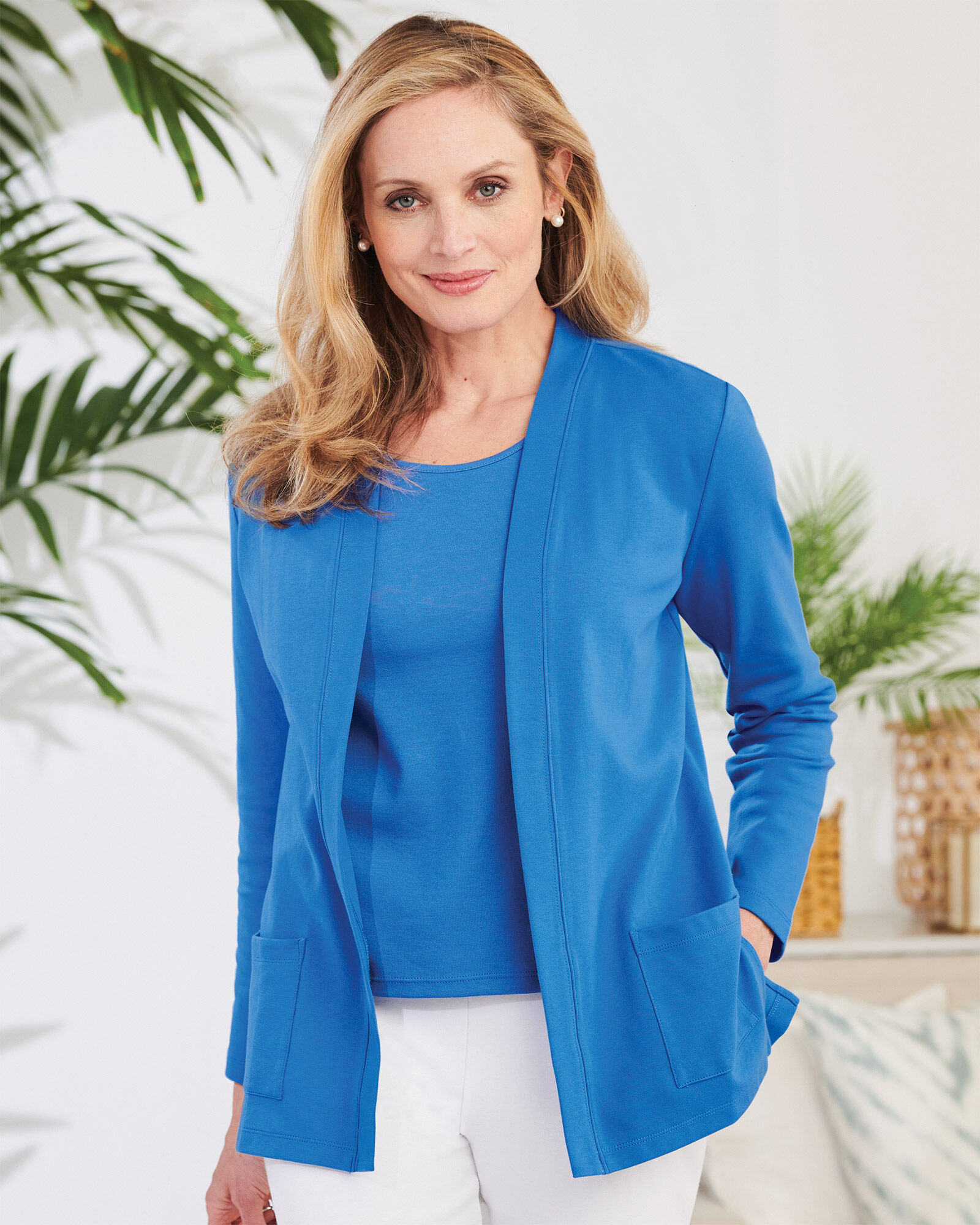 Blair Women's Soft Knit Cardigan - Blue - PS - Petite | Blair