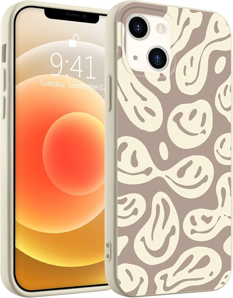 Idocolors Cute Funny Face Phone Case for iPhone 12/12 Pro,White Liquid Silicone Girly Cases,Carto... | Amazon (US)