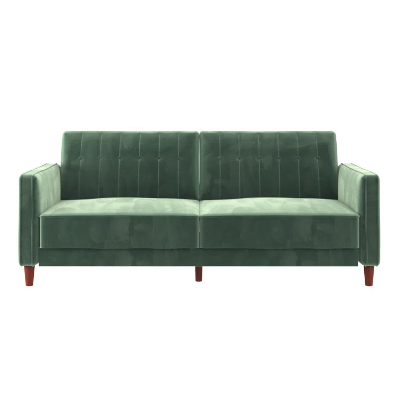 Perdue 81.5" Velvet Square Arm Convertible Sofa | Wayfair North America