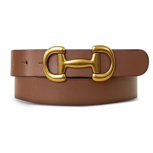 Lucky Brand Equestrian Buckle Leather Belt - Tan - M | Amazon (US)
