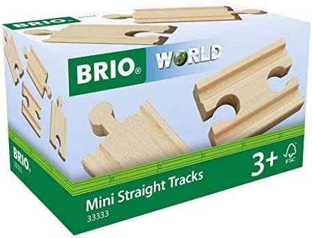 Amazon.com: Brio World 33333 - Mini-Straight Tracks - 4 Piece Wooden Train Tracks for Kids Ages 3... | Amazon (US)