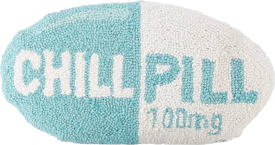 Peking Handicraft Chill Pill Hook Cotton Pillow, 16 inchesx9 inches, Turquoise | Amazon (US)