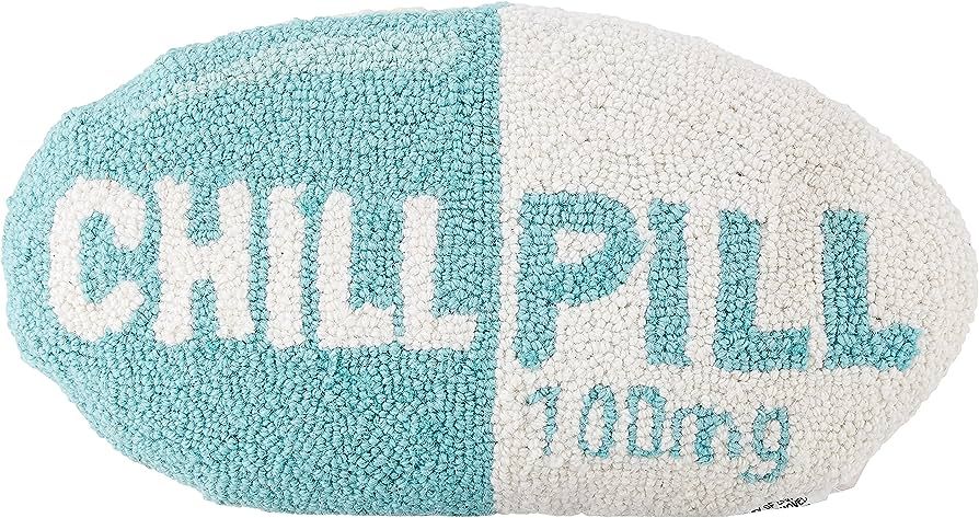 Peking Handicraft Chill Pill Hook Cotton Pillow, 16 inchesx9 inches, Turquoise | Amazon (US)