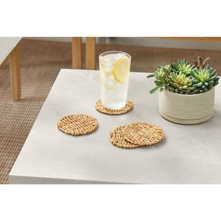 3 in. Dia. Resin Rattan Coasters (4-Pack) | The Home Depot