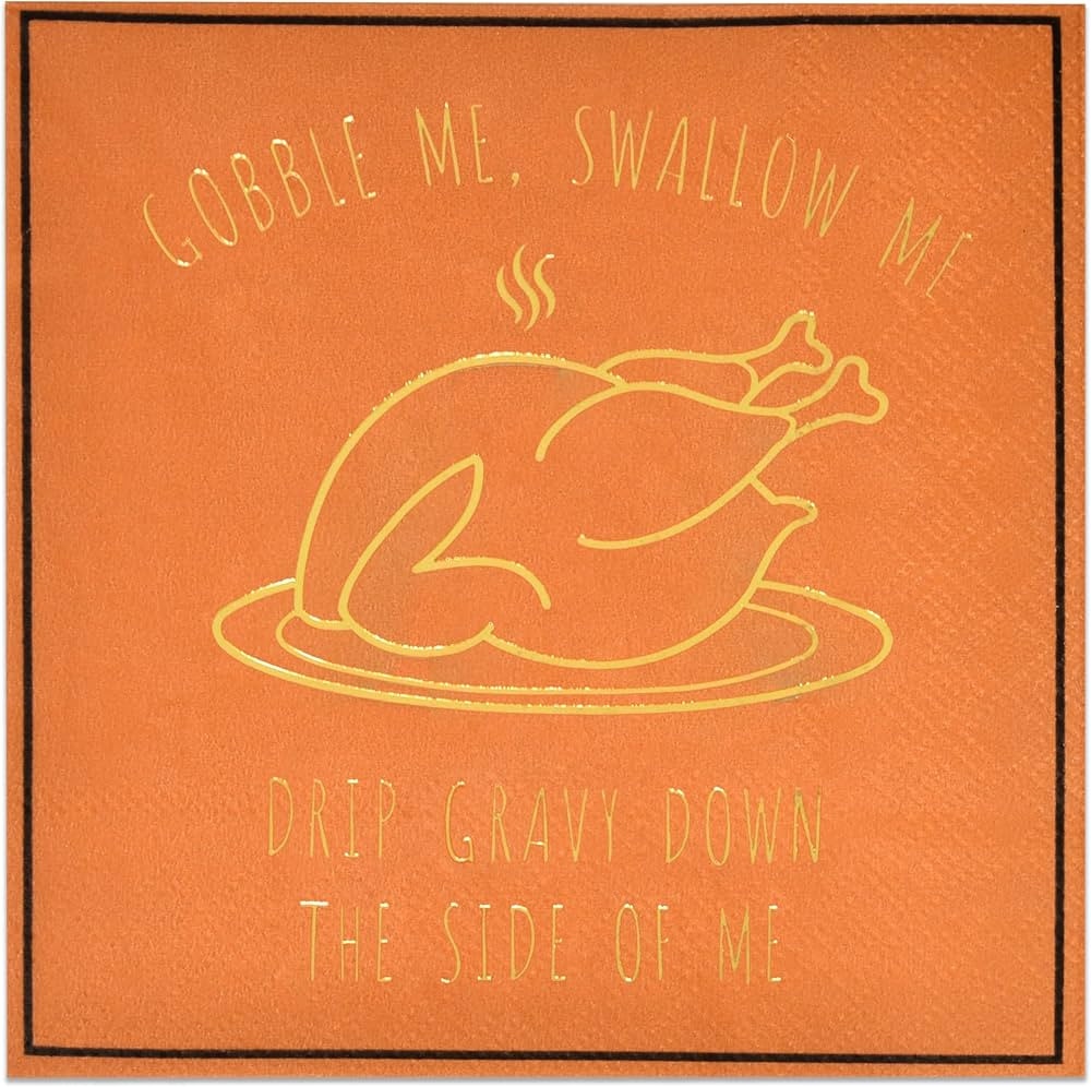 100 Fall Turkey Cocktail Beverage Napkins Disposable Paper Harvest Thanksgiving Gold Foil Dessert... | Amazon (US)