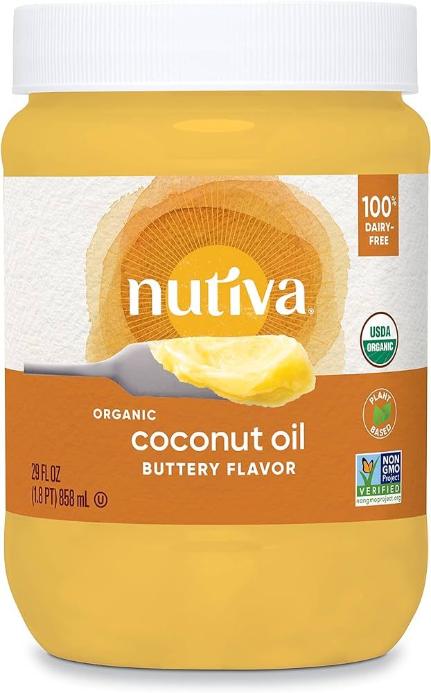 Nutiva Organic Coconut Oil with Non-Dairy Butter Flavor, 29 Fl. Oz. USDA Organic, Non-GMO, Whole ... | Amazon (US)