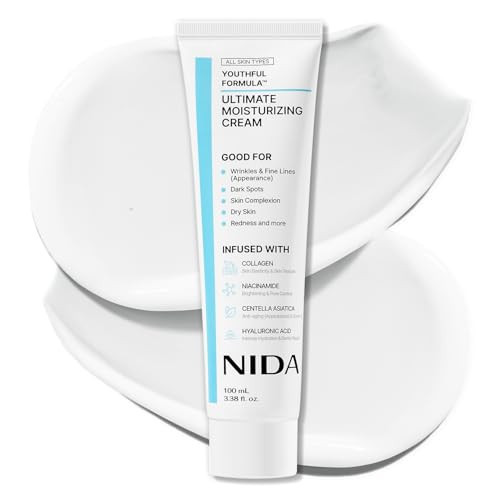 NIDA Youthful Formula™ Ultimate Moisturizing Cream | Centella Asiatica, Niacinamide, Hyaluronic Acid, Collagen | Wrinkles, Fine Lines, Dark Spots, Dry Skin, Redness | 3.38 fl. oz., 100ml | Amazon (US)
