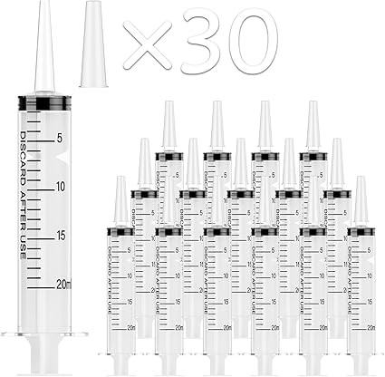 JOLLY PARTY 30 Pack 20mL Syringes, Plastic Syringes with Catheter Tip and Cap, Individually Seale... | Amazon (US)