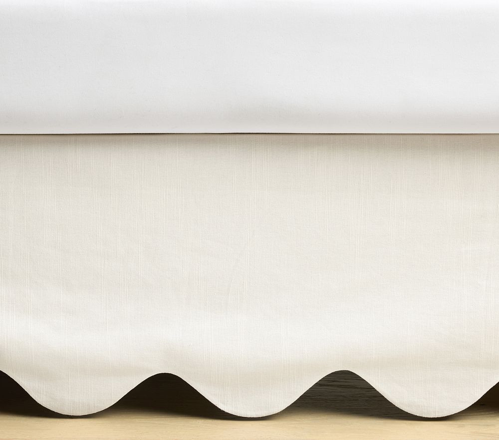 Scalloped European Linen Crib Skirt | Pottery Barn Kids
