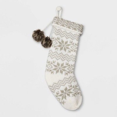 Snowflake Fair Isle Christmas Stocking Ivory - Wondershop™ | Target