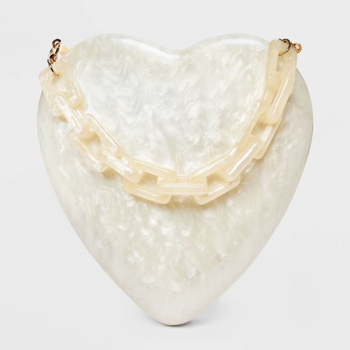 Pearl Heart Minaudiere Top Handle Bag - A New Day™ Cream | Target