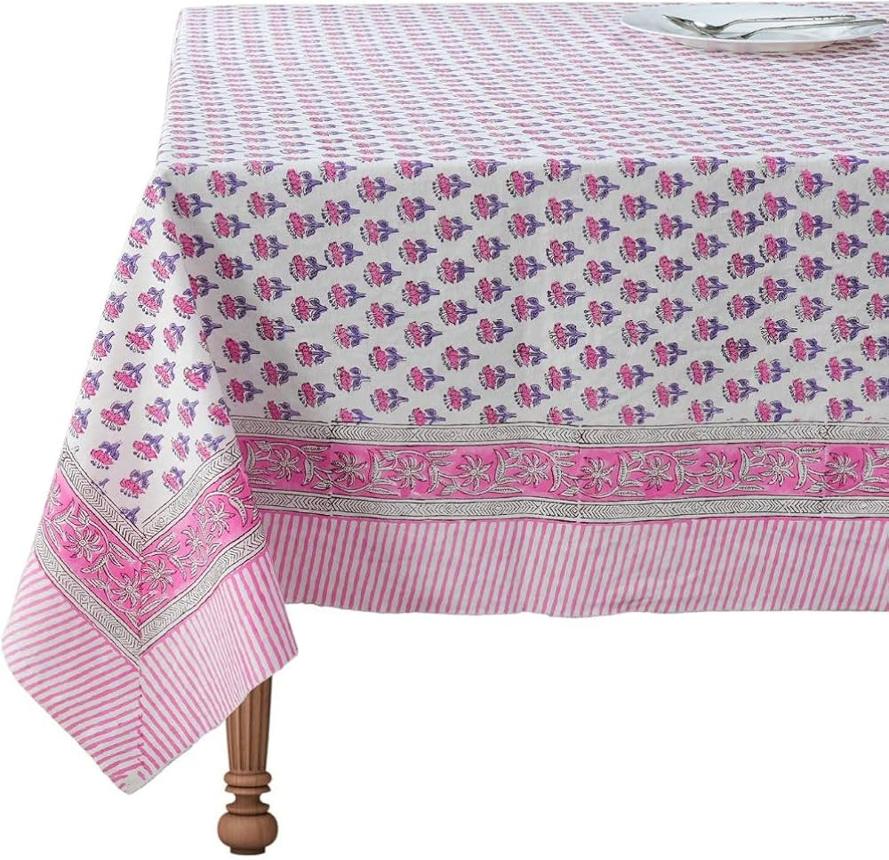 CPC Tablecloth 100% Cotton 60x60 Inch Indian Block Print Square Table Cover, Table Cloth for Wedd... | Amazon (US)