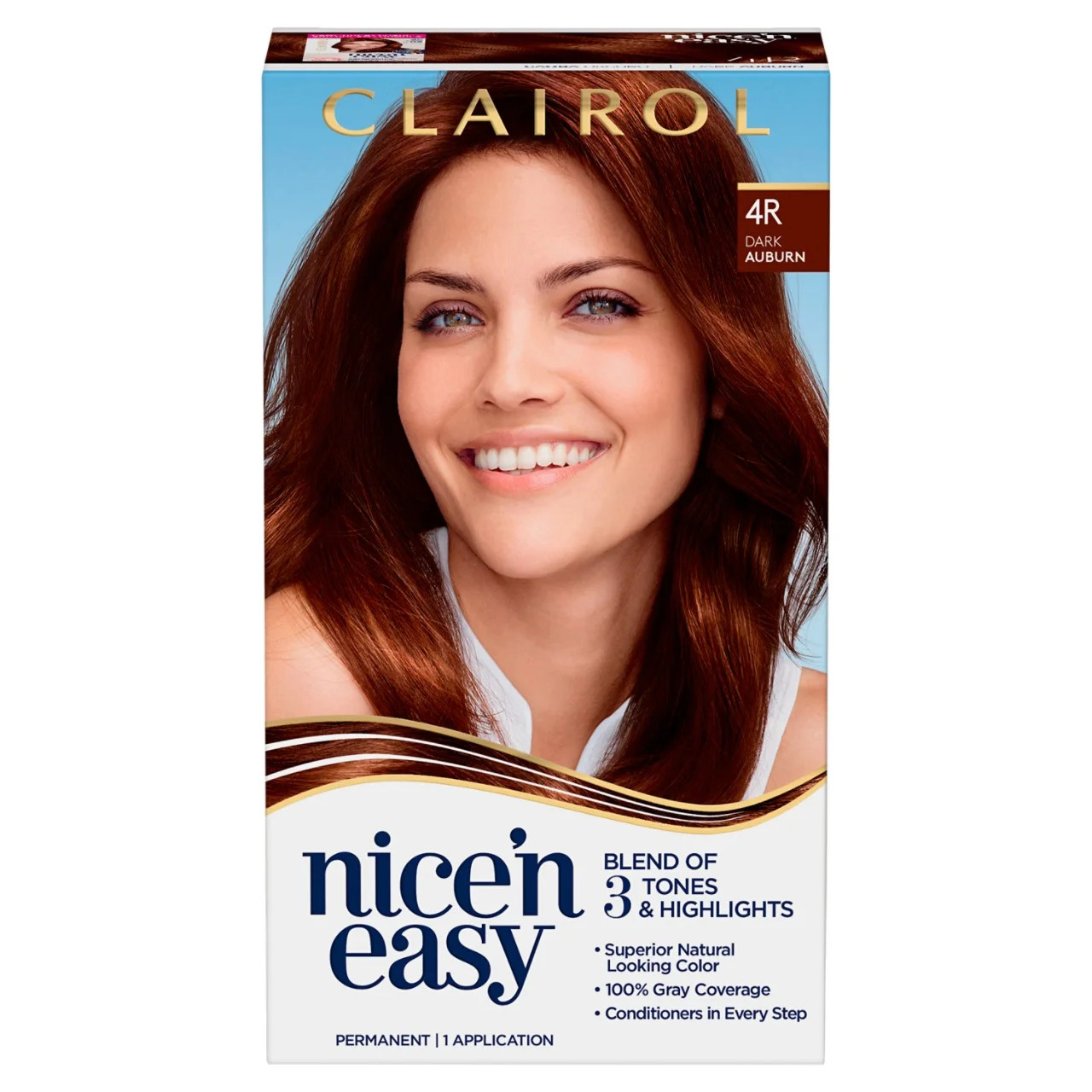 Clairol Nice'n Easy Permanent Hair Color Creme, 4R Dark Auburn, 1 Application, Hair Dye - Walmart... | Walmart (US)